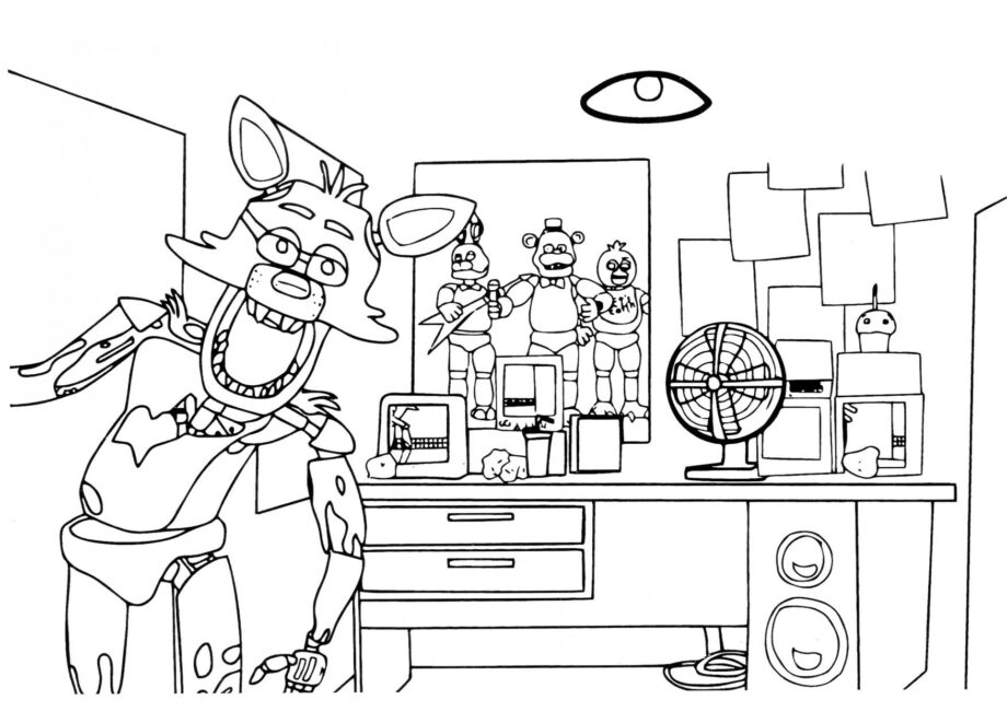 Foxy's Room Colouring Page