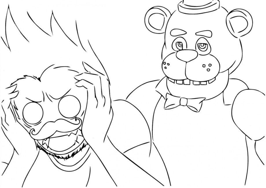 Frightening Fredbear Colouring Page