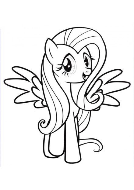 Colouring Page Lovely Fluttershy