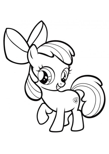 Colouring Page Apple Bloom Smiling