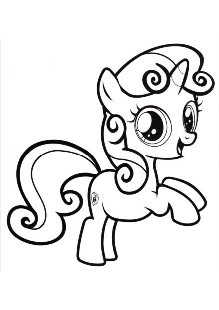 Colouring Page Sweetie Belle Wants to Help Rarity