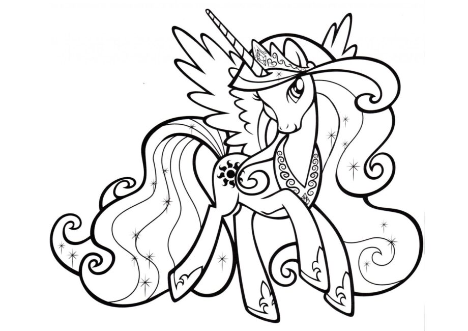 Colouring Page Princess Celestia