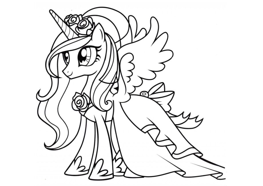 Colouring Page Cadance in a Dress