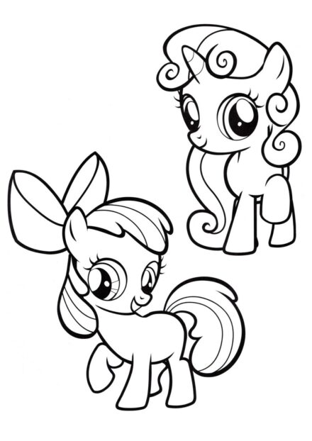 Colouring Page Ponies Learning Magic