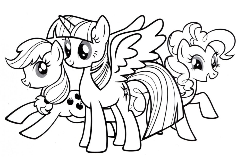 Colouring Page Pony Friends