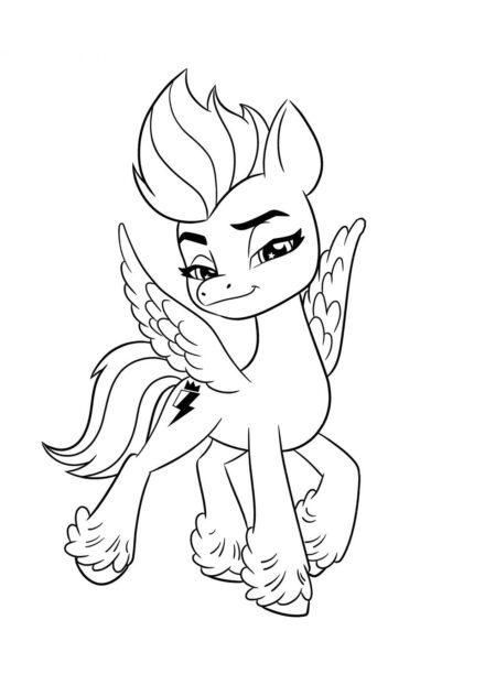 Colouring Page Pegasus Zipp Storm