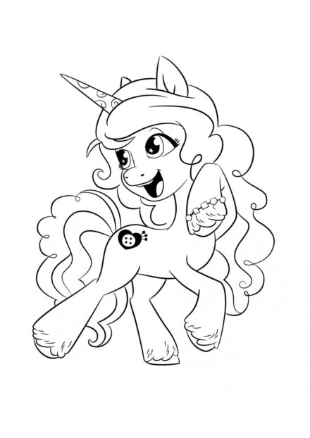 Colouring Page Happy Izzy Moonbow