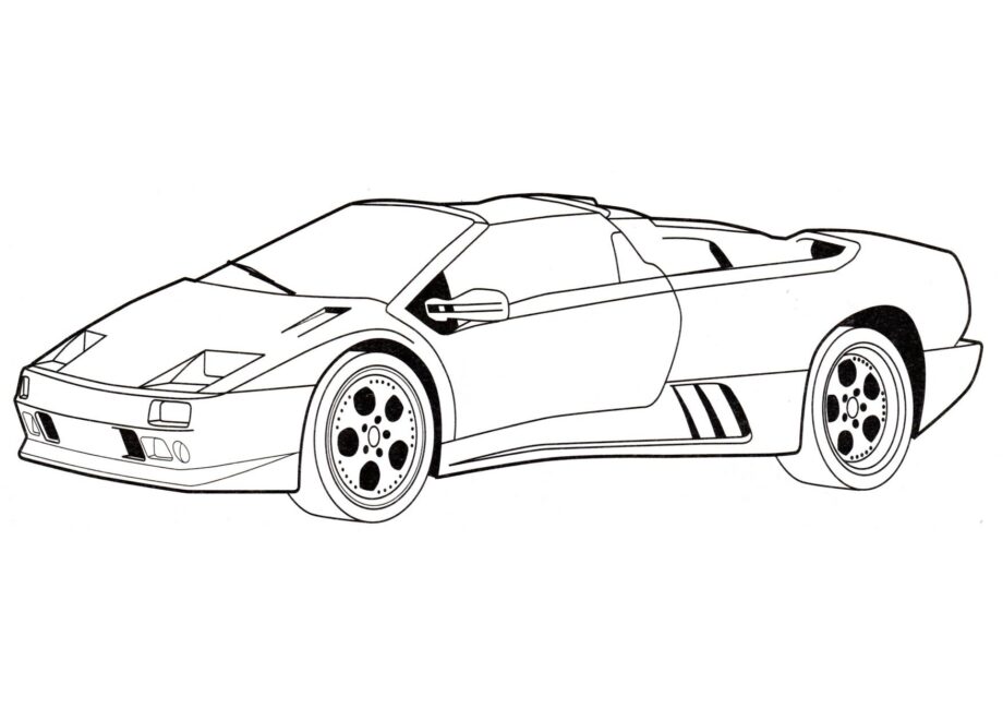 Colouring Page Lamborghini Diablo