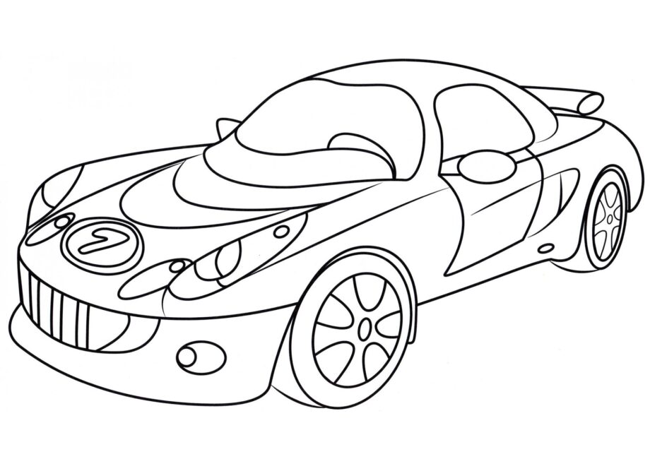 Colouring Page Bright Racing Car