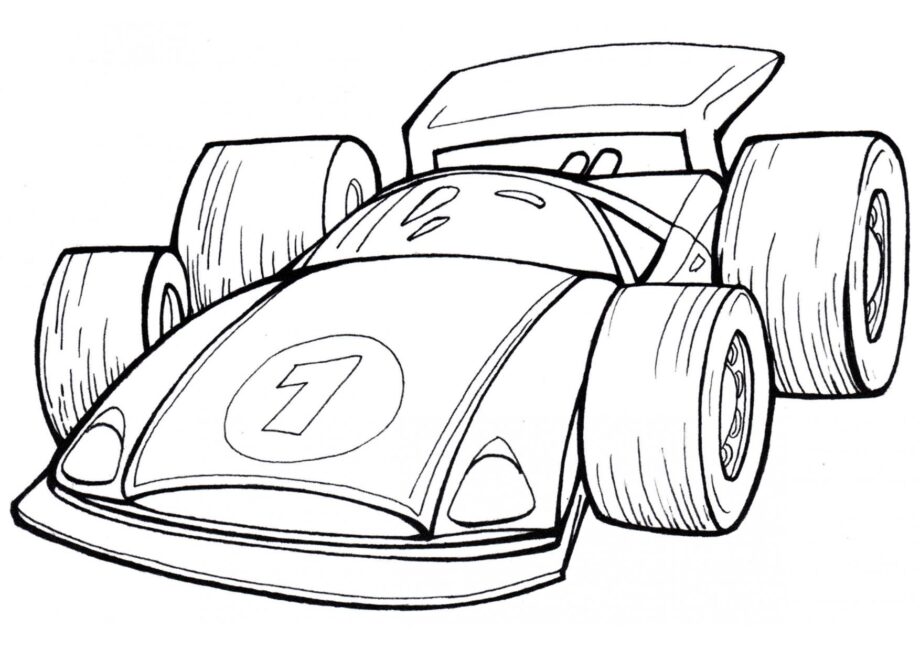 Colouring Page Racing Car