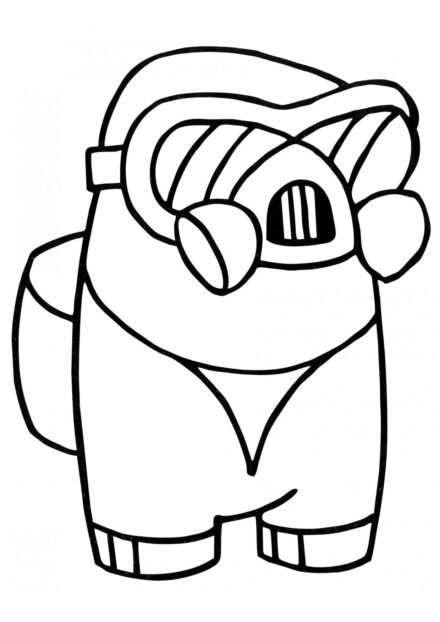 Among Us Colouring Page - Hazmat Suit Skin