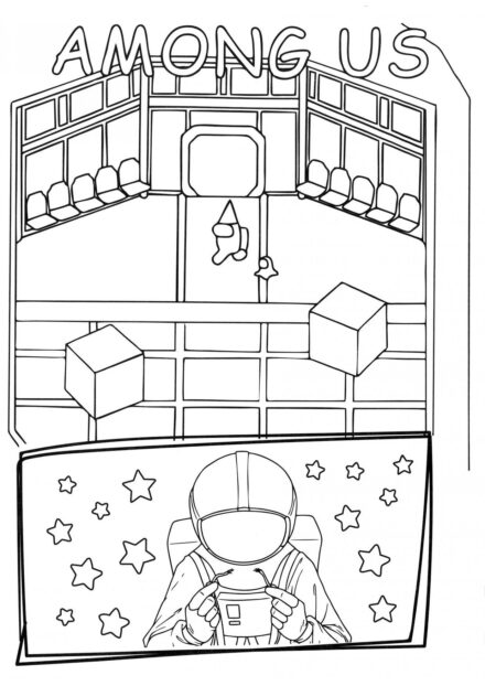 Among Us Colouring Page - Poster