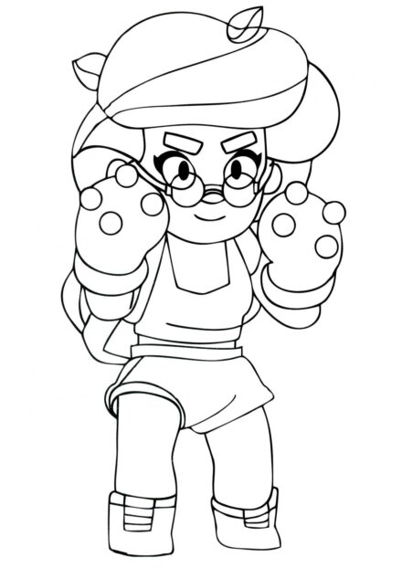 Colouring Page Rosa Brawl Stars