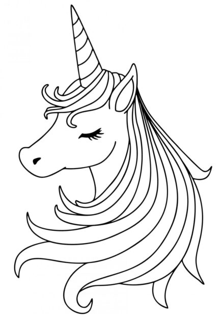 Colouring Page: Beautiful Unicorn