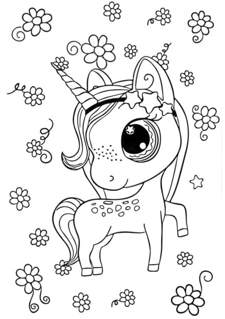 Colouring Page: Bambi the Little Unicorn