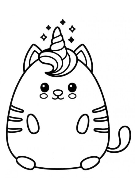 Colouring Page: Cat Unicorn