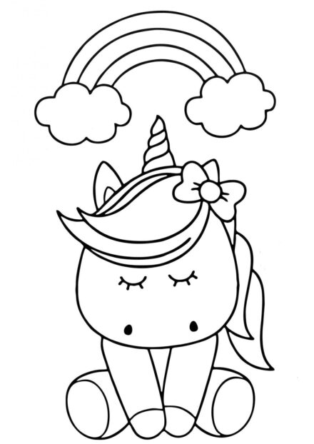 Colouring Page: Little Unicorn Awaiting a Miracle