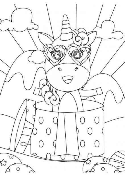 Colouring Page: Disco Unicorn