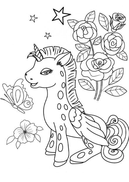 Colouring Page: Unicorn Fawn