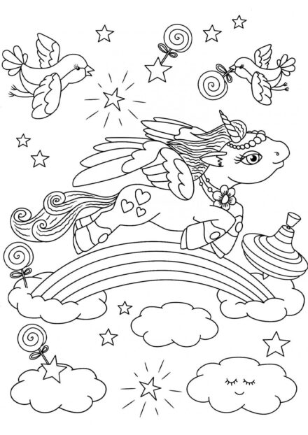 Colouring Page: Flying Unicorn