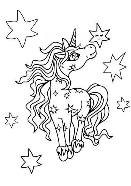 Colouring Page: Little Star Unicorn