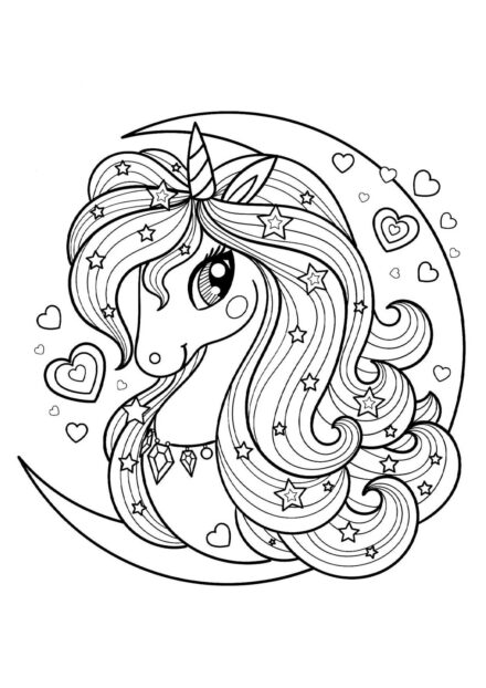 Colouring Page: Lovely Little Unicorn