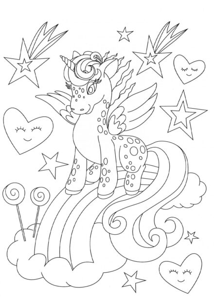 Colouring Page: Spotted Unicorn