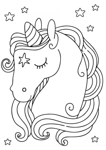 Colouring Page: Beautiful Little Unicorn