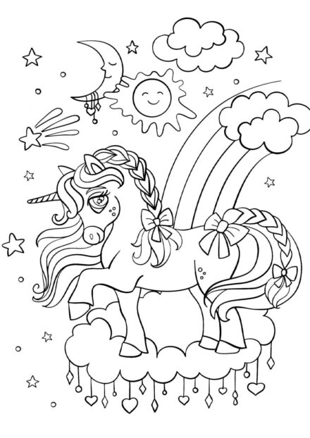 Colouring Page: Wonderful Little Unicorn