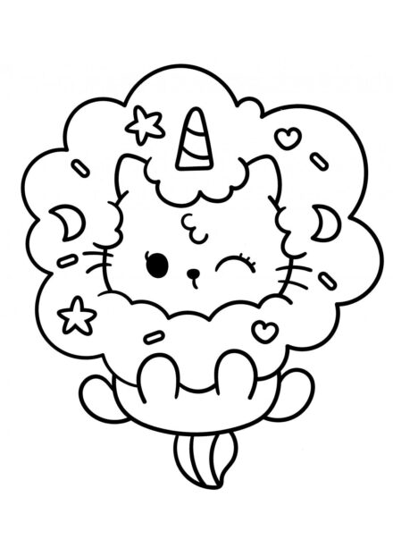 Colouring Page: Unicorn on a Cloud