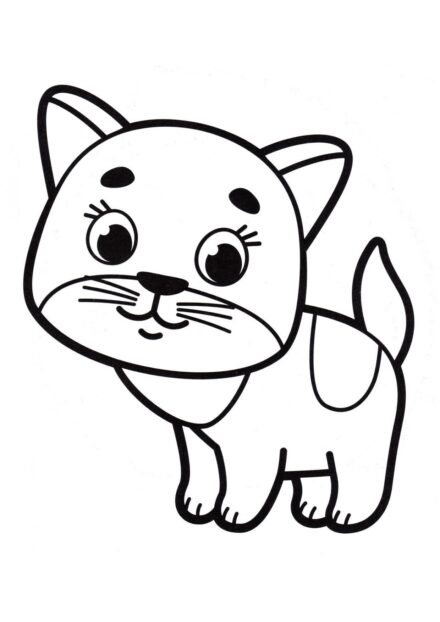 Colouring Page: Little Kitten