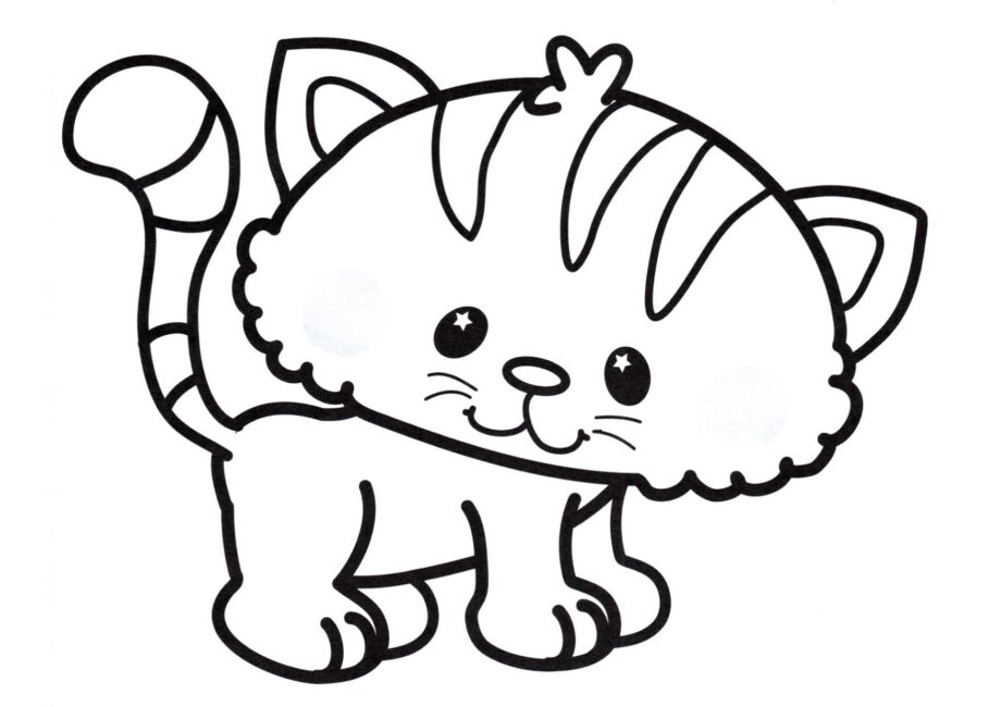 Colouring Page: Little Kitten