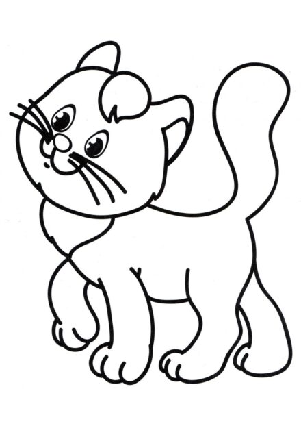 Colouring Page: Cute Kitty Strolling