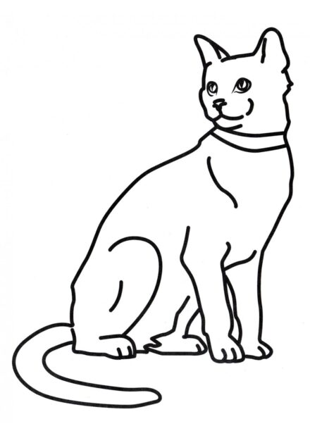 Colouring Page: Cat Relaxing