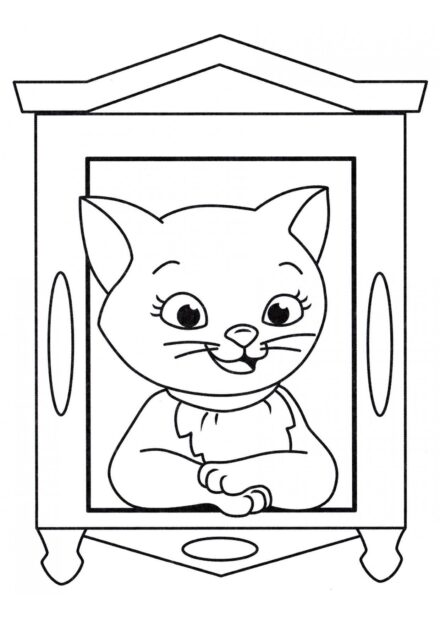 Colouring Page: Cat in the Window