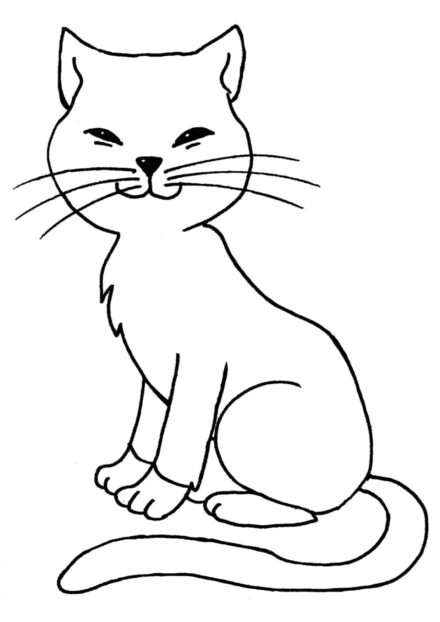 Colouring Page: Whiskered Cat