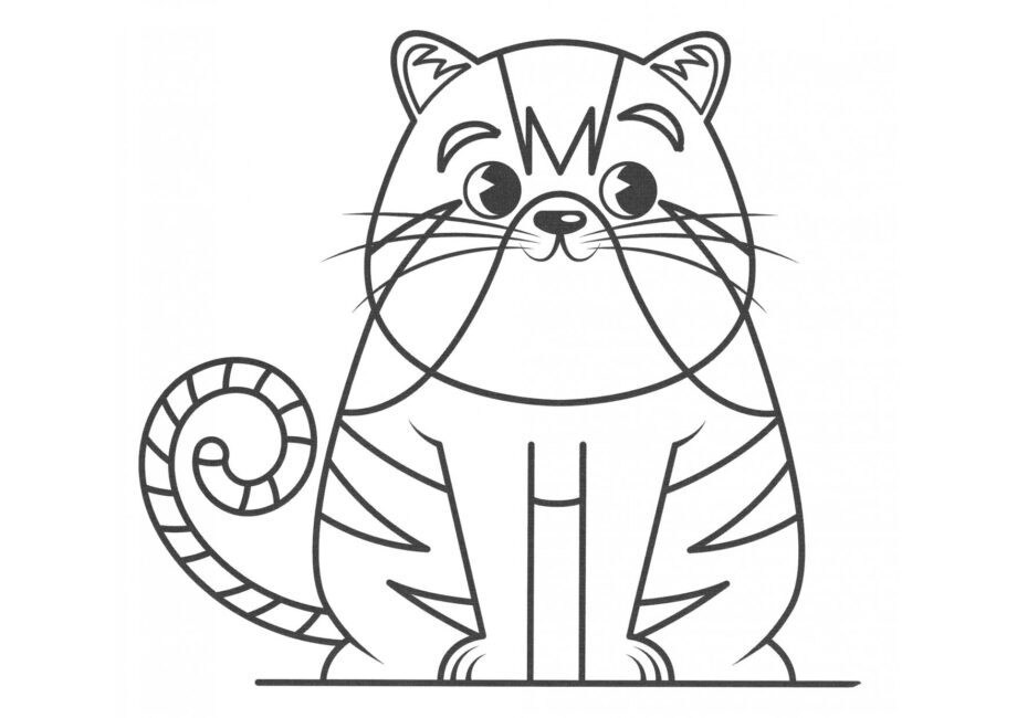 Colouring Page: Fluffy Kitty