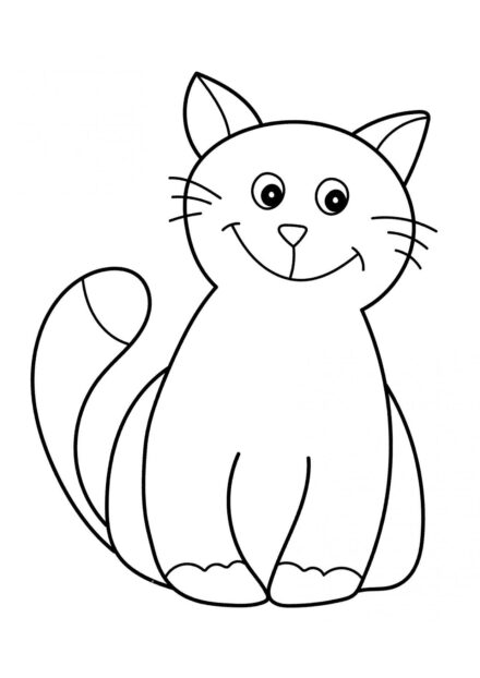 Colouring Page: Smiling Cat