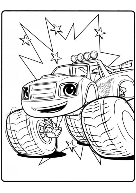 Blaze the Winner Colouring Page