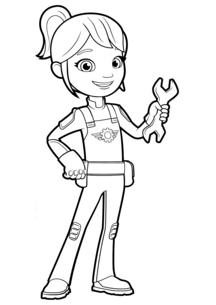 Mechanic Gabby Colouring Page