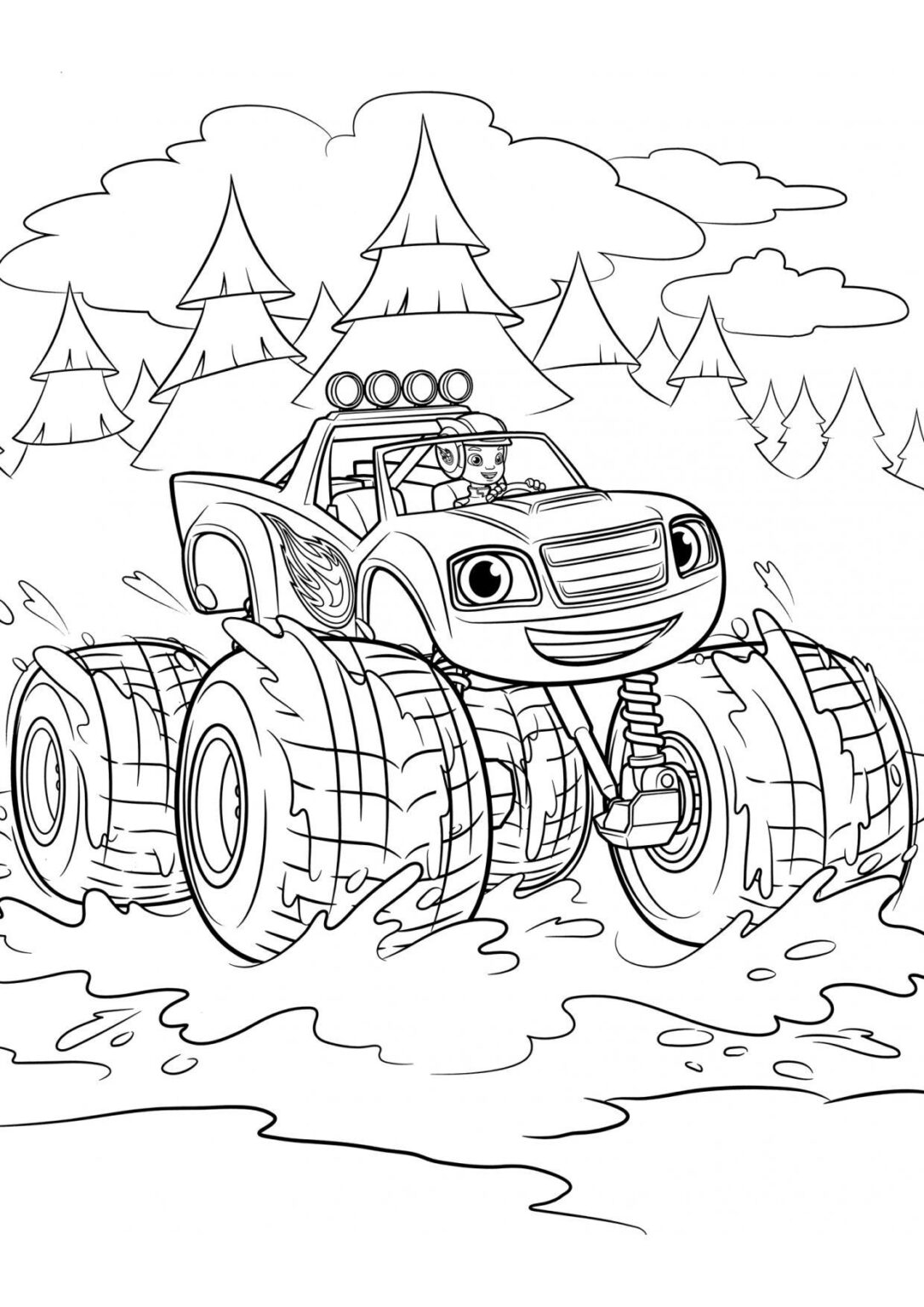 Blaze and the Monster Machines Colouring Pages Print on A4