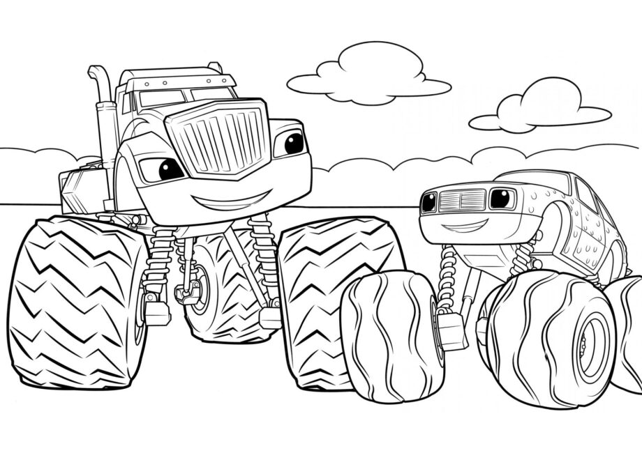 Crusher and Pickle Colouring Page