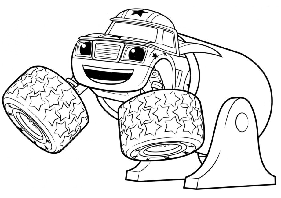 Blaze Catapult Colouring Page