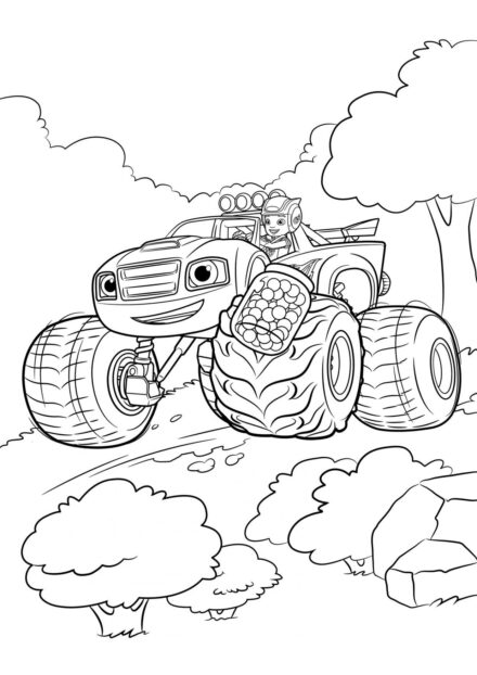 Blaze with a Friend Colouring Page