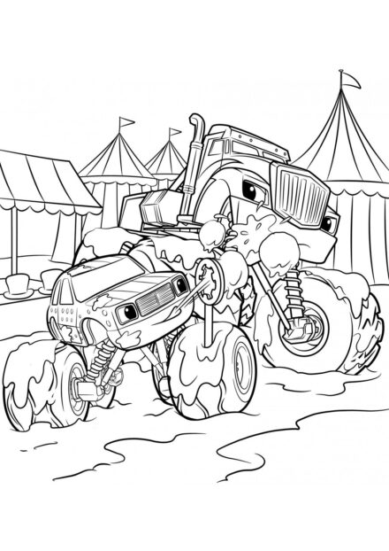 Pickle and Crusher Mud Fight Colouring Page