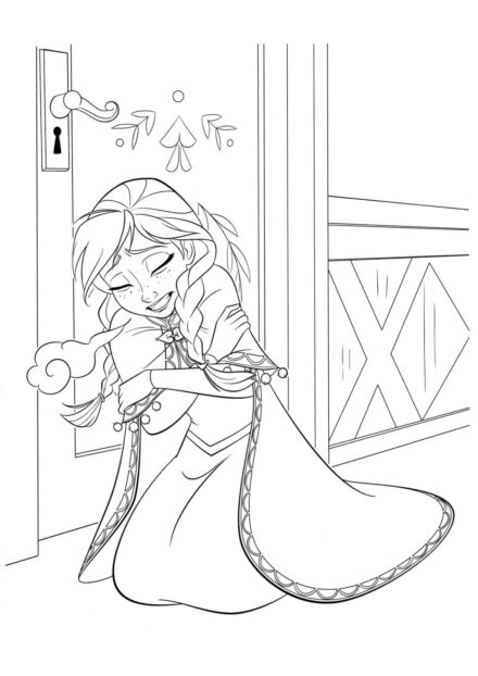 Colouring Page Frozen Anna