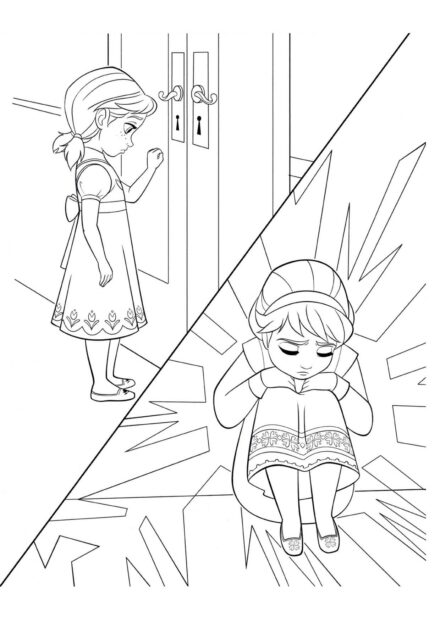 Colouring Page Young Elsa