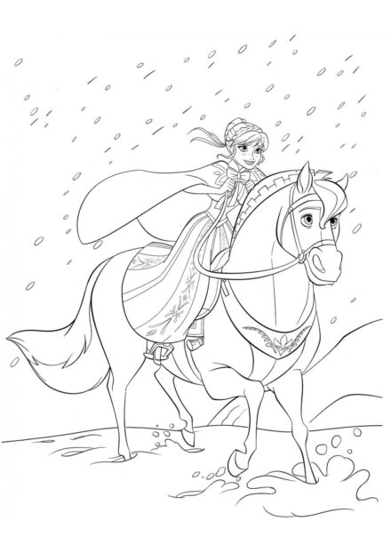 Colouring Page Anna on Horseback