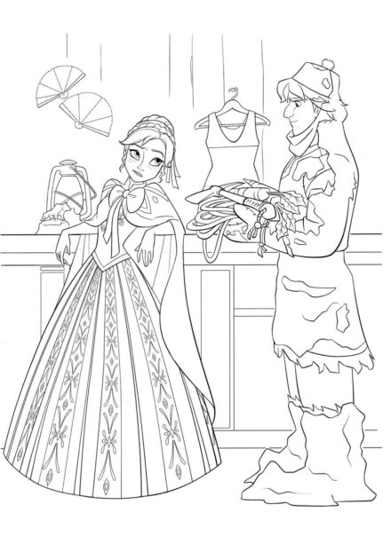 Colouring Page Anna Meets Kristoff