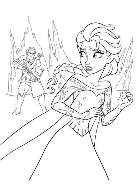 Colouring Page Hans Captures Elsa